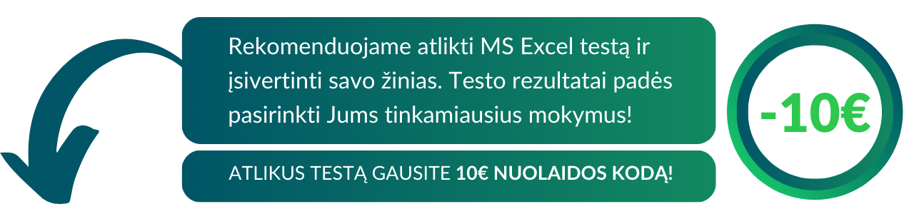 Prieš Registruojantis į Mokymus Rekomenduojame Atlikti Ms Excel Testą Ir įsivertinti Savo žinias. Testo Rezultatai Padės Pasirinkti Jums Tinkamiausią (4)
