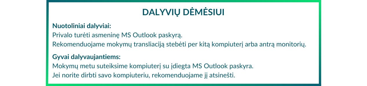 Jūsų Patogumui Siūlome Lanksčias Galimybes – įsigykite Visą Seminarą Arba Pasirinkite Atskiras Dalis.
