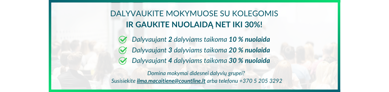 Dalyvaukite Mokymuose Su Kolegomis Ir Gaukite Nuolaidą Net Iki 40%! (2)
